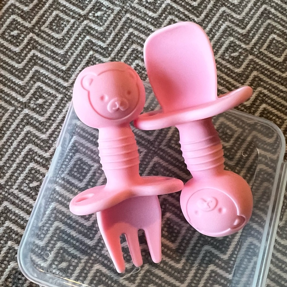 Pink Baby Fork and Spoon Set